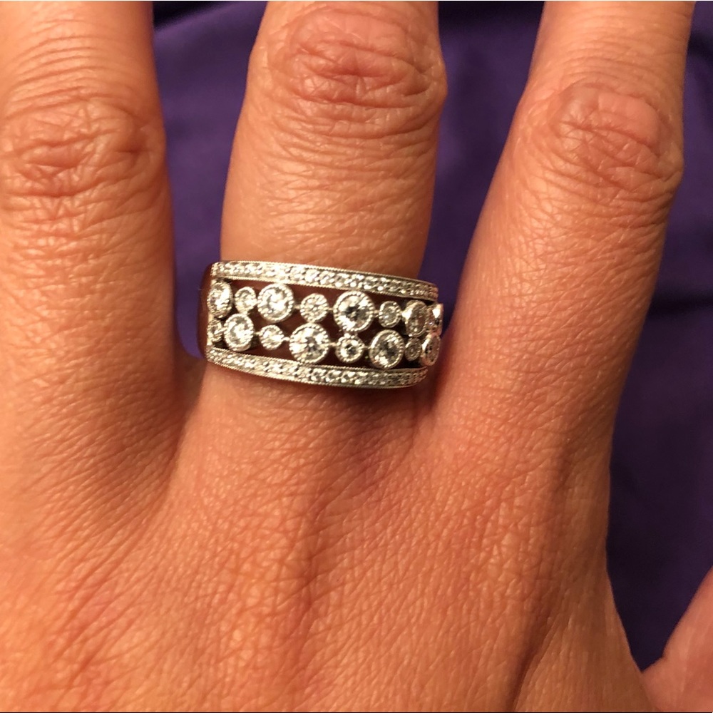 14K White Gold Diamond Ring 0.95cttw